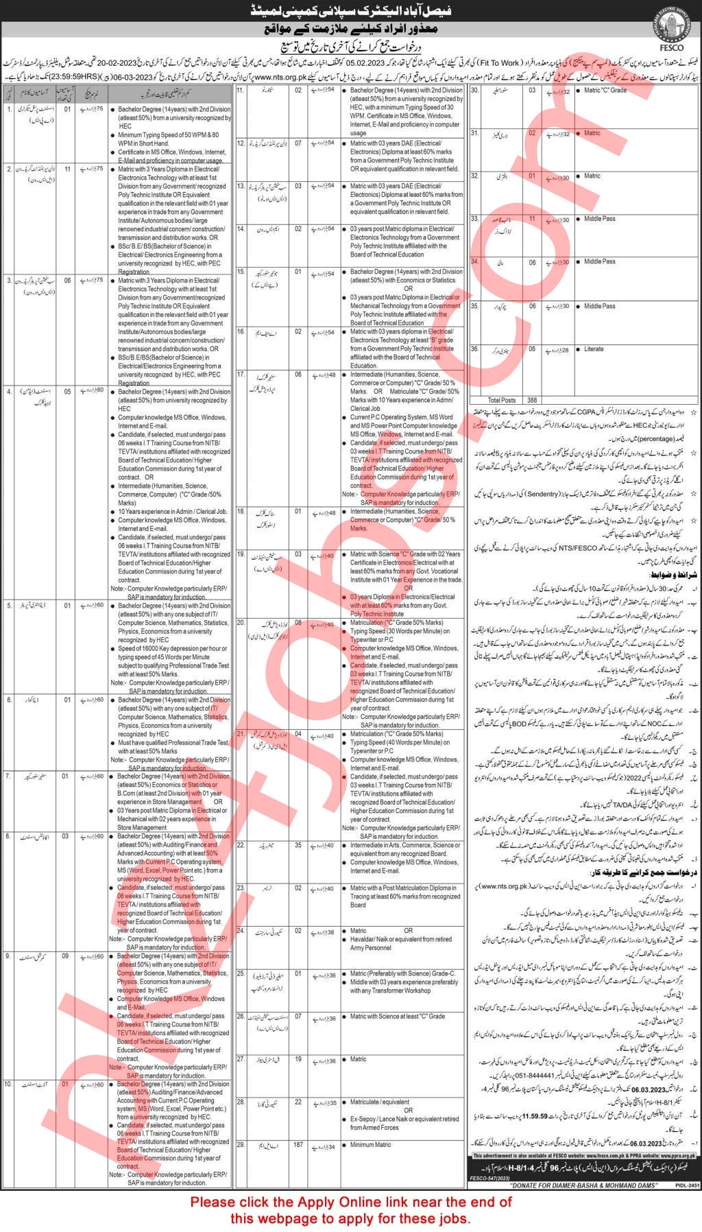 FESCO Jobs 2023 – Government Jobs 2023