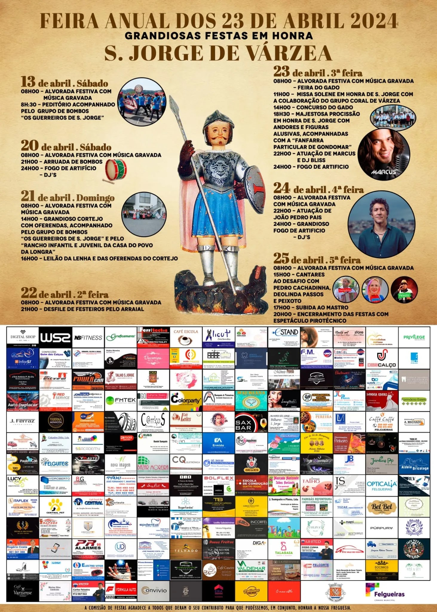 Cartaz Feira Anual 23 de Abril 2024 em São Jorge de Várzea