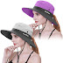 Best IYEBRAO 2 Pack Womens Ponytail Sun Hat UV Protection Bucket Hats Foldable Wide Brim Summer Boonie Beach Cap Fishing Hiking