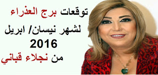 توقعات برج العذراء لشهر نيسان/ ابريل 2016 من نجلاء قباني