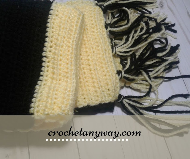 fringe on hufflepuff scarf