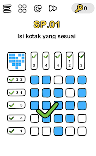 Isi kotak yang sesuai, kunci jawaban level SP.01 Brain out