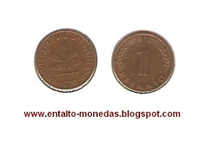 1 penique pfennig alemania 1950