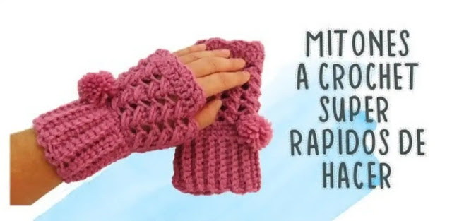 Tutorial mitones rápidos a crochet