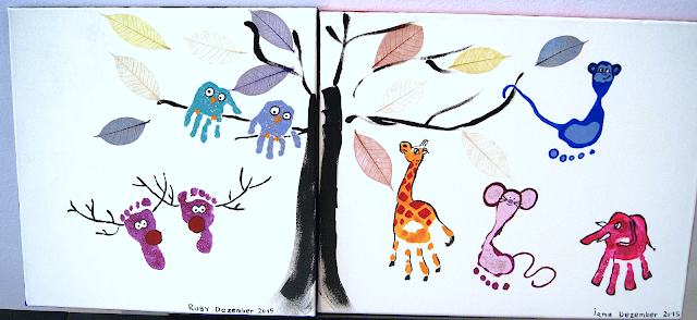 handprint footprint owl giraffe elefant moukey mouse moose