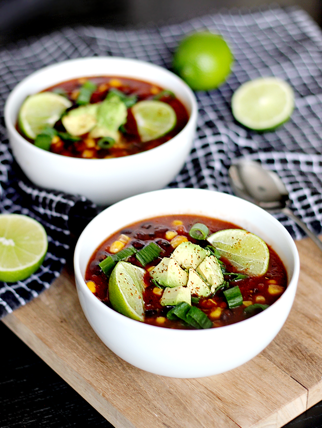 Vegan Black Bean and Salsa Soup