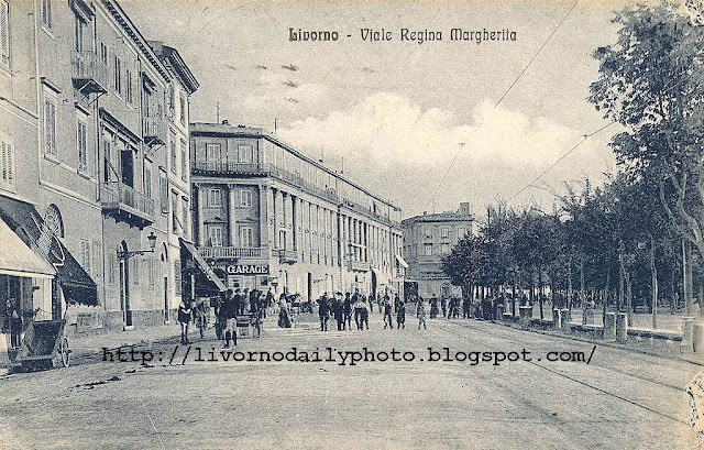 Viale Regina Margherita, cartolina d'epoca, Livorno