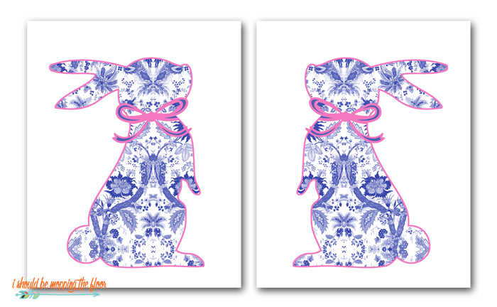 Chinoiserie Bunny Silhouette Printables