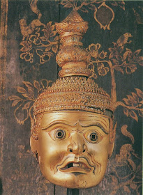 Khon mask from the collection of the Bangkok National Museum