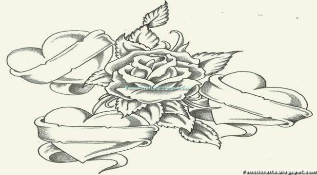 Heart Rose Drawing