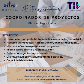 Coordinador de Proyectos - Tegucigalpa