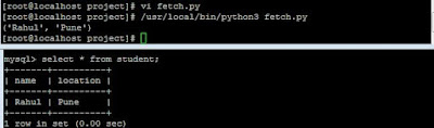 How to fetch value from table of mysql database using python on CentOS and RHEL 6/7  step by step guide