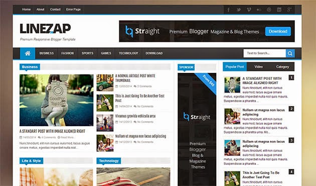 Linezap Responsive Blogger Template