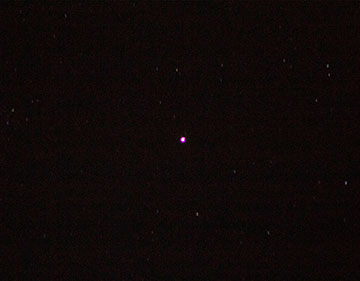 View of Mars in this DSLR, 300mm, 1 second exposure (Source: Palmia Observatory)