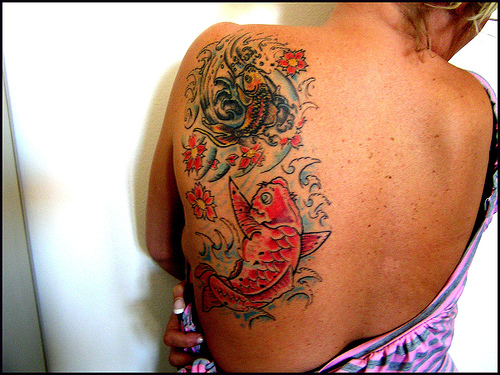 tetovaze tribali koi fish sleeve tattoo designs