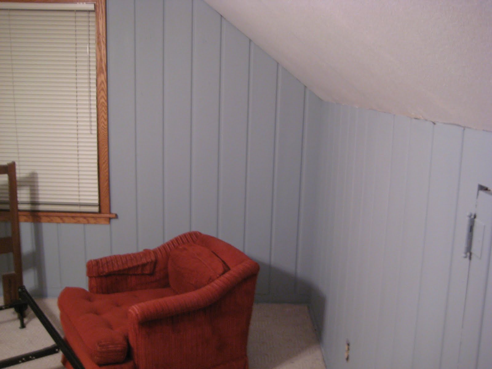 Remodelaholic | Painting Over Knotty Pine Paneling; Complete Master ...