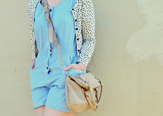 baseball cap, chambray, romper, vintage, polka dots, street style, how to, spring 2013, fleur d'elise, accessorize