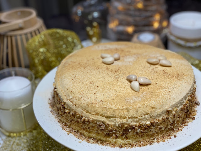 Bavaroise de turrón y gelatina de almendra para Navidad