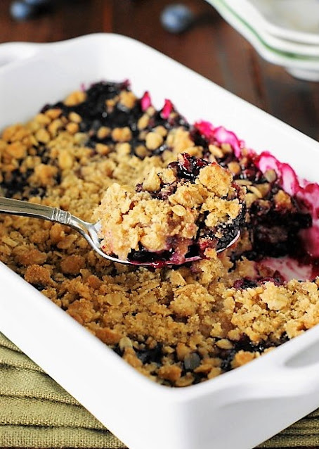 Fresh Blueberry Crisp in Pan Image