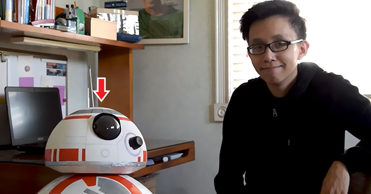 Angelo Casimiro with his famous creation, BB-8