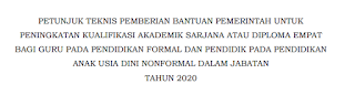 Informasi Banpem S1 Guru - Direktorat P3GTK Kemdikbud 2020