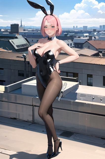 Sakura Haruno mặc trang phục thỏ bunny 2