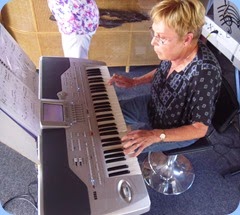 Jan Moller playing her Korg Pa1X.