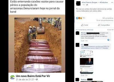 Fake News: É falso que caixões vazios estão sendo enterrados no Amazonas
