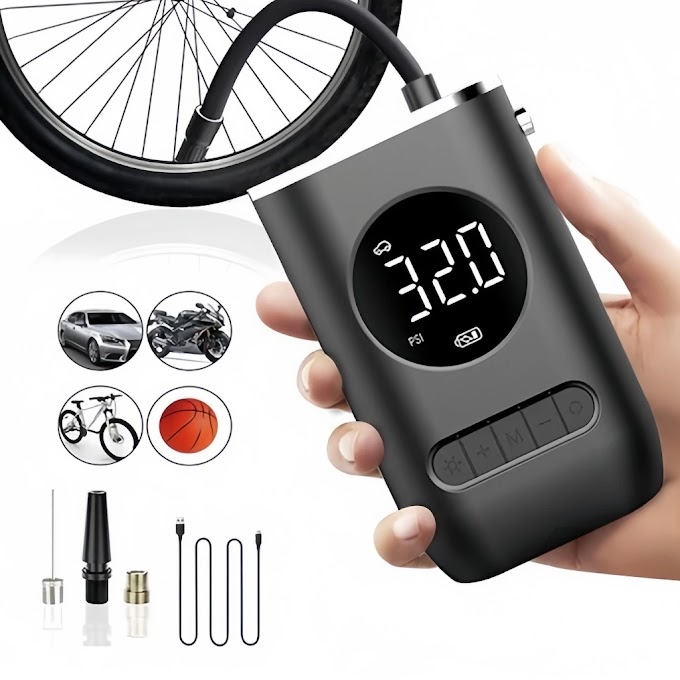 Inflador Bomba De Ar Elétrica Mini Portátil Sem Fio Compressor Para Motocicleta Bicicleta
