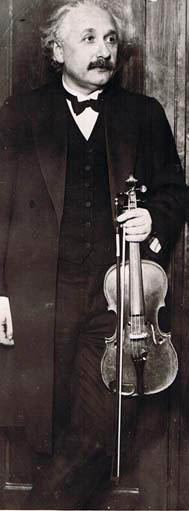 Albert Einstein with a violin