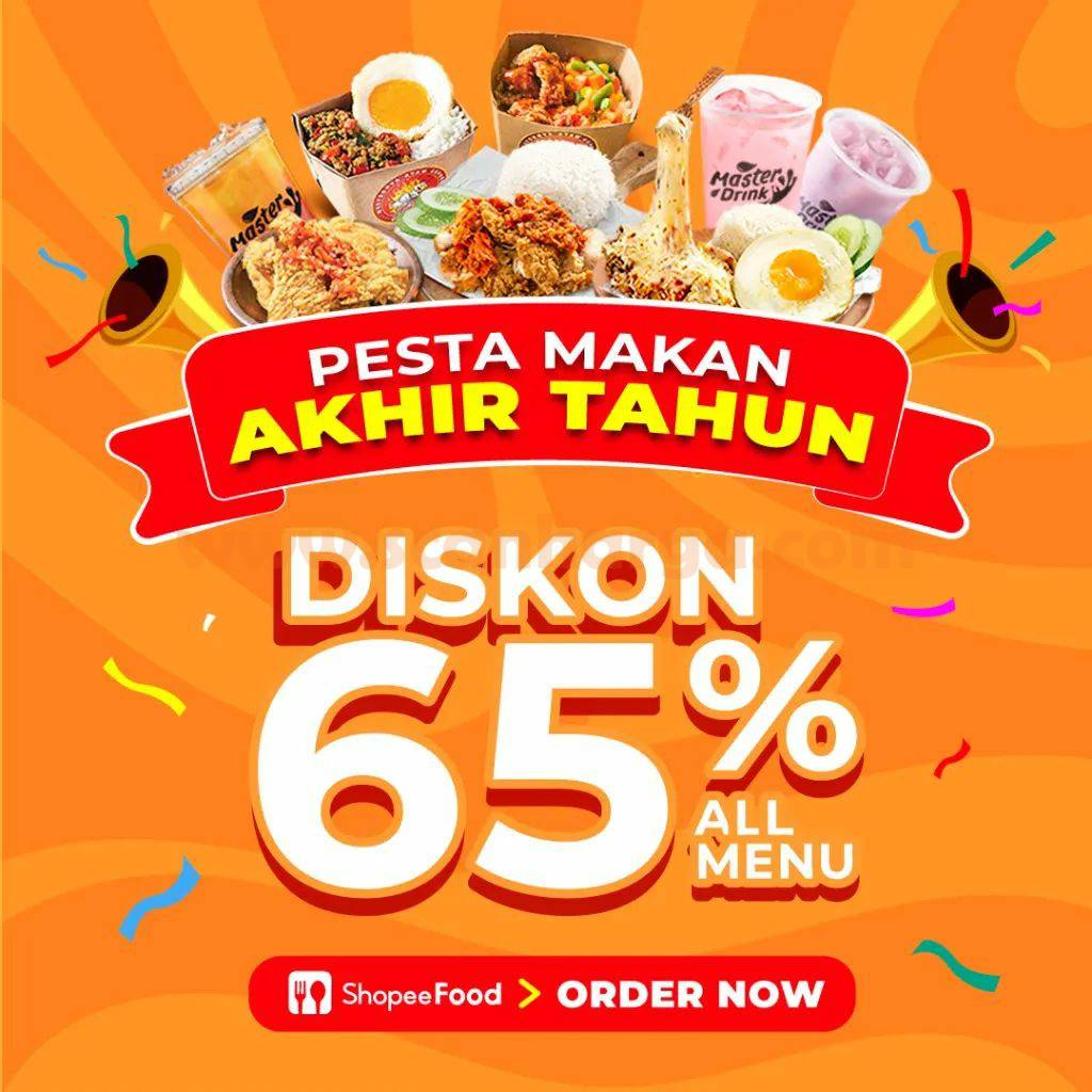 Promo AYAM GEPREK MASTER Pesta Makan Akhir Tahun Diskon 65%