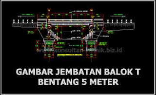 Gambar-Jembatan-Balok-T-Kelas-A-Bentang-5-Meter-Format-Autocad