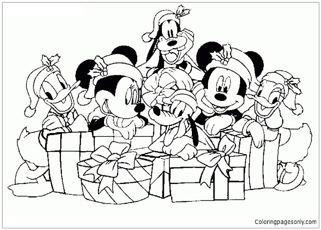 Mickey mouse and friends Christmas coloring pages 3