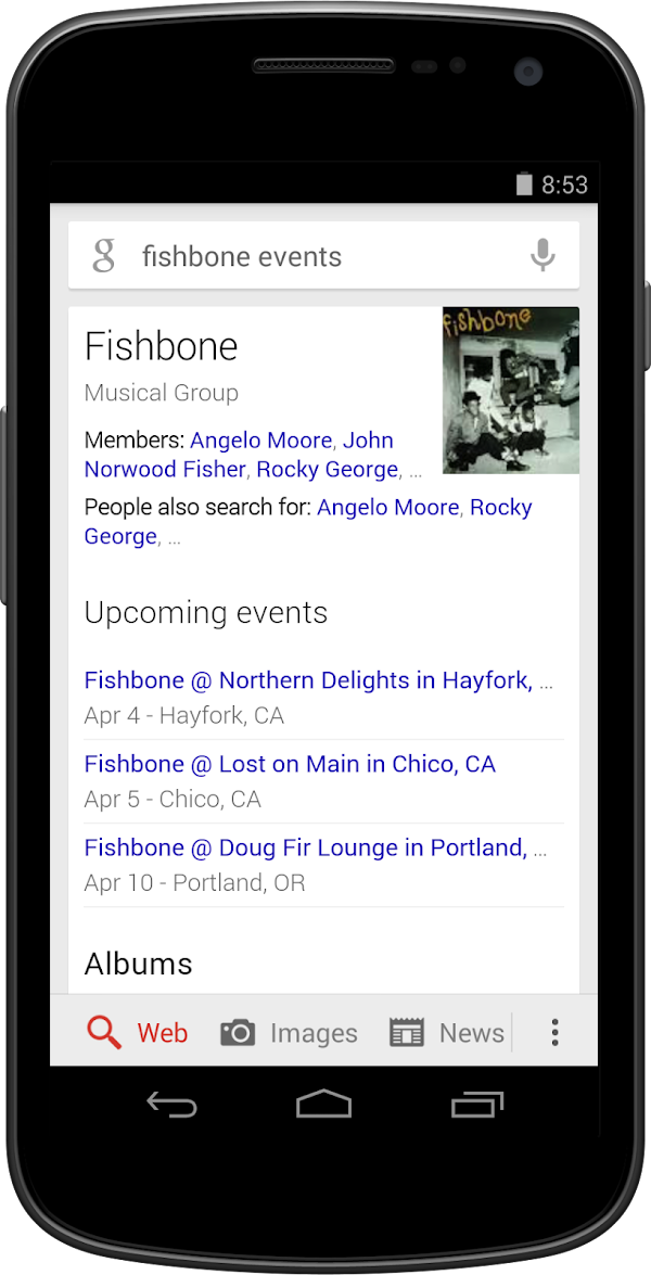 Musical artists: your official tour dates in the Knowledge Graph