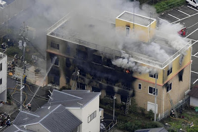 The animation studio on fire in Kyoto