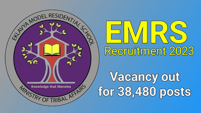 EMRS logo, EMRS logo download, EMRS Recruitment 2023 Vacancy out for 38,480 teaching and non-teaching posts