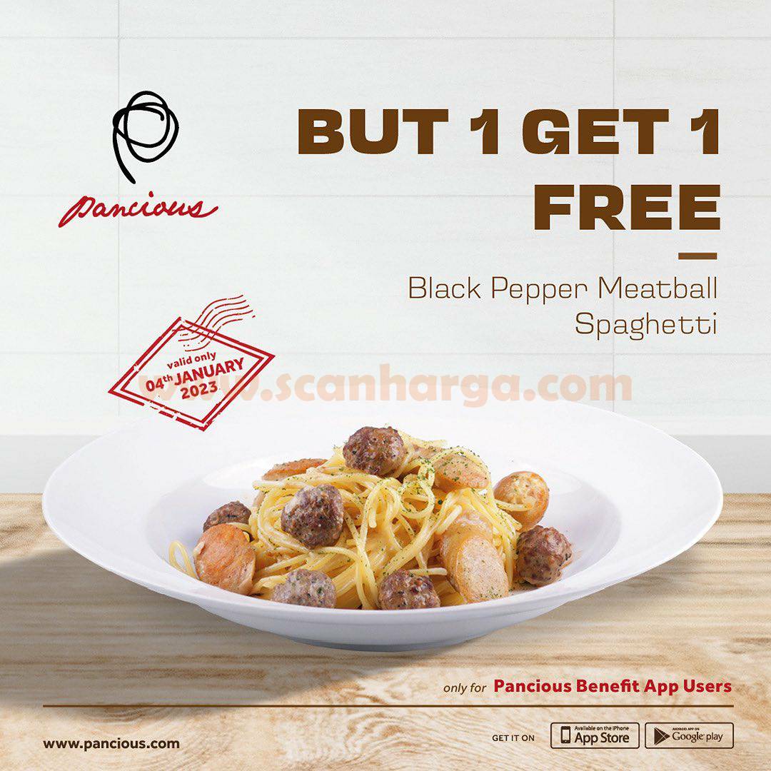 PANCIOUS Promo BELI 1 GRATIS 1 Black Pepper Meatball Spaghetti