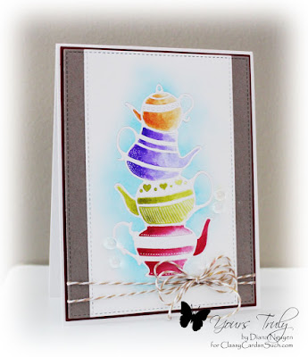 Diana Nguyen, poppystamps, teapot stack, watercolor