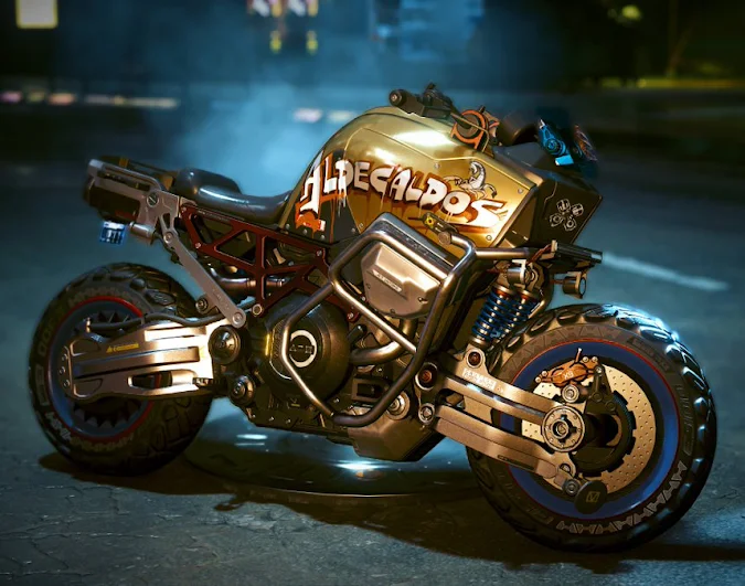 Cyberpunk 2077 - Brennan Apollo (Nomad) Motorcycle in Aldecaldo Tribe colours