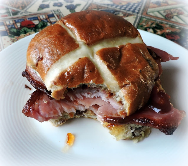 Hot Cross Bacon Sandwich