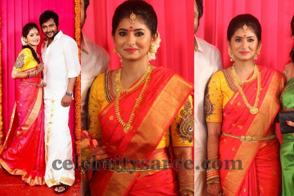 Reshmi Menon Engagement Saree