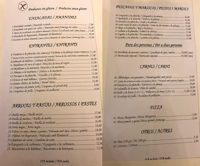 CARTA SIN GLUTEN SA MURALLA