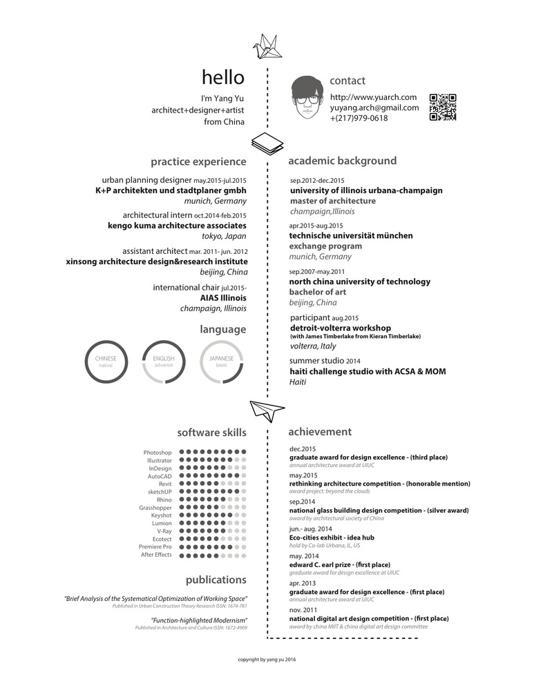 Contoh CV, Portofolio untuk Arsitek Junior dan Desain 