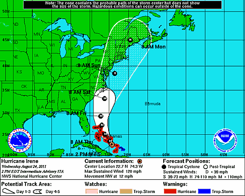 hurricane irene path