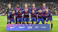 F. C. BARCELONA. Temporada 2019-20. Ter Stegen, Umtiti, Rakitic, Buquets, Piqué. Messi, Ansu Fati, Griezmann, Sergi Roberto, Arturo Vidal y Jordi Alba. F. C. BARCELONA 1 GRANADA C. F. 0. 19/01/2020. Campeonato de Liga de 1ª División, jornada 20. Barcelona, Nou Camp (65.444 espectadores). GOLES: 1-0: 75’, Messi.