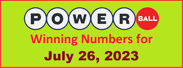 PowerBall Winning Numbers for Wednesday, July 26, 2023