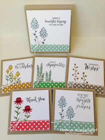 Stampin' Up! Flowering Fields Gift Box and Matching Cards by Kathryn Mangelsdorf