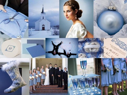 For a winter wedding use the colors of snow Blue and white make a stunning