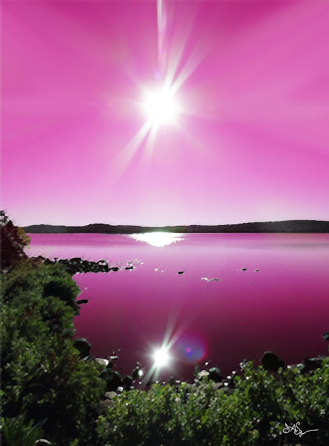 Art Print Lake Purple Sky