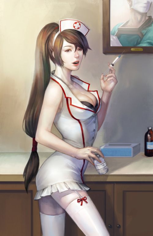 Noa Ikeda deviantart illustrations women female characters fantasy Sexy nurse